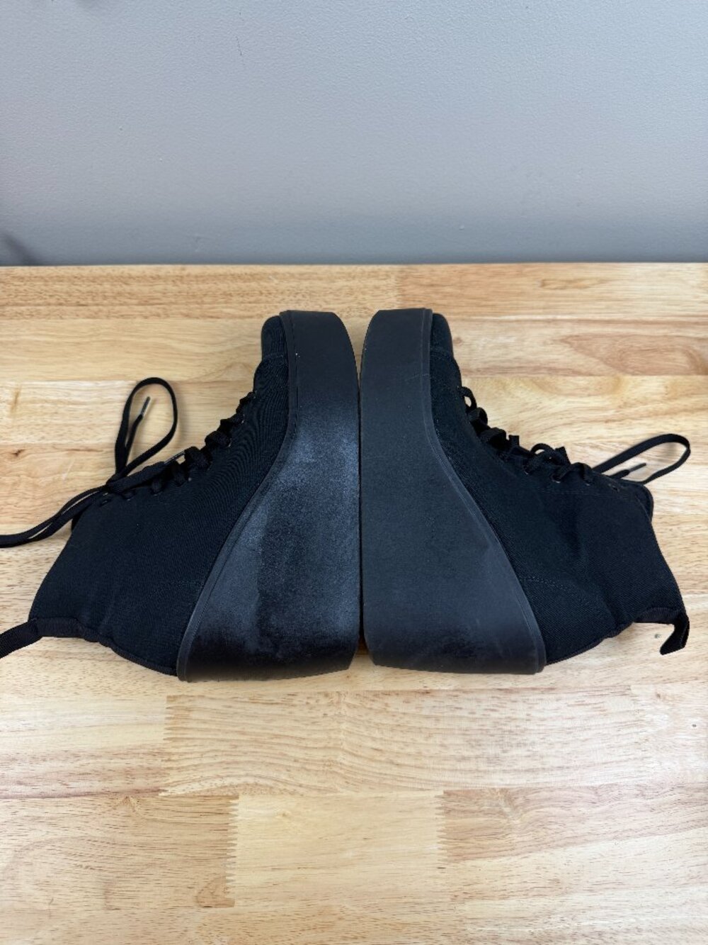 Altercore Black Canvas Lace Up Platform Wedge Ankle Boots EU 40 Made in Italy - Picture 3 of 9
